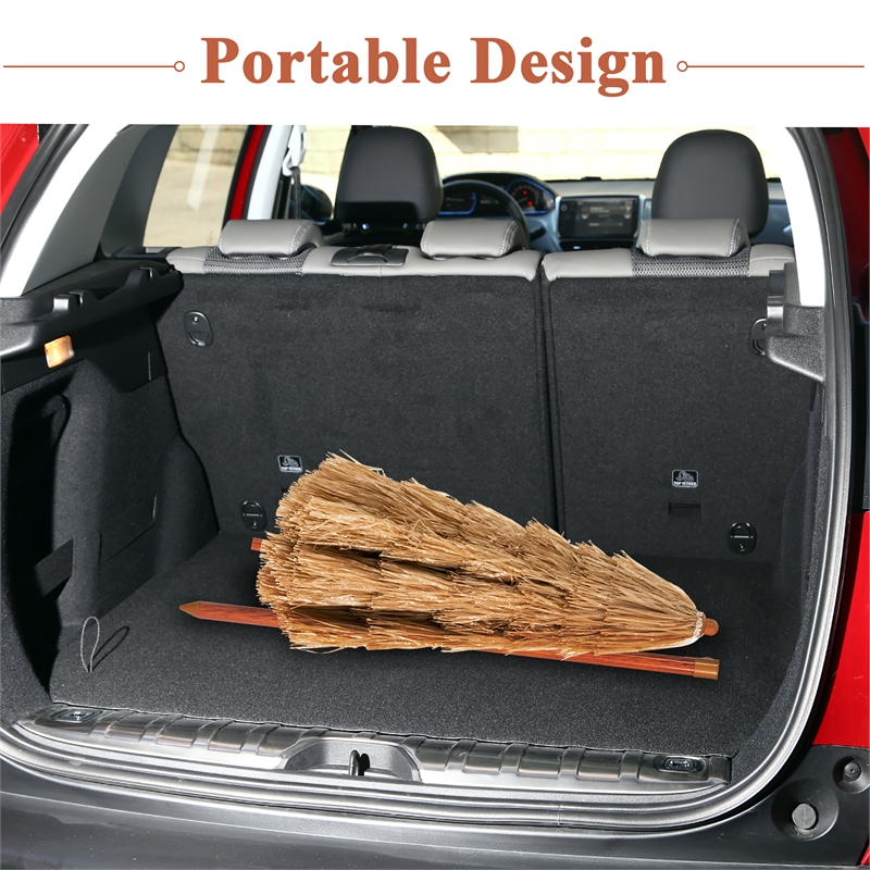6.5 FT Patio Portable Thatched Beach Umbrella Tilt  Khaki