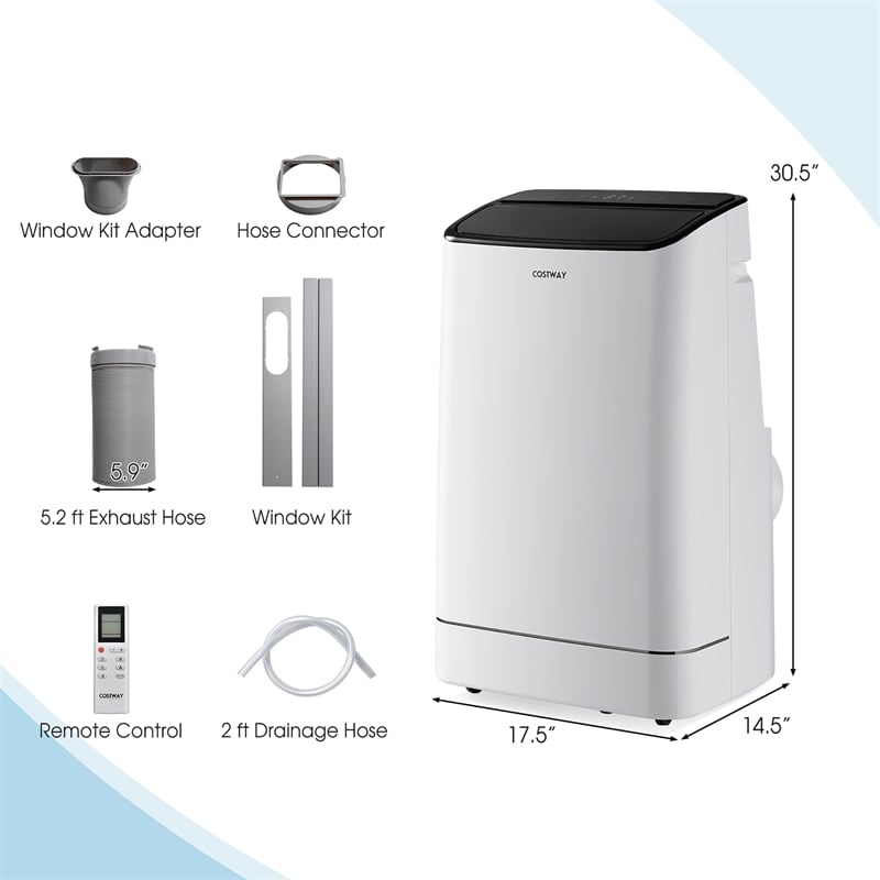 15000 BTU Portable Air Conditioner with Remote APP Control White