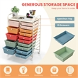 15 Drawer Rolling Storage Cart Mobile Cart Organizer Multicolored
