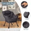 Modern Polyester Fabric Lazy Chair Single Sofa Chair  w/ Side Pocket Gray