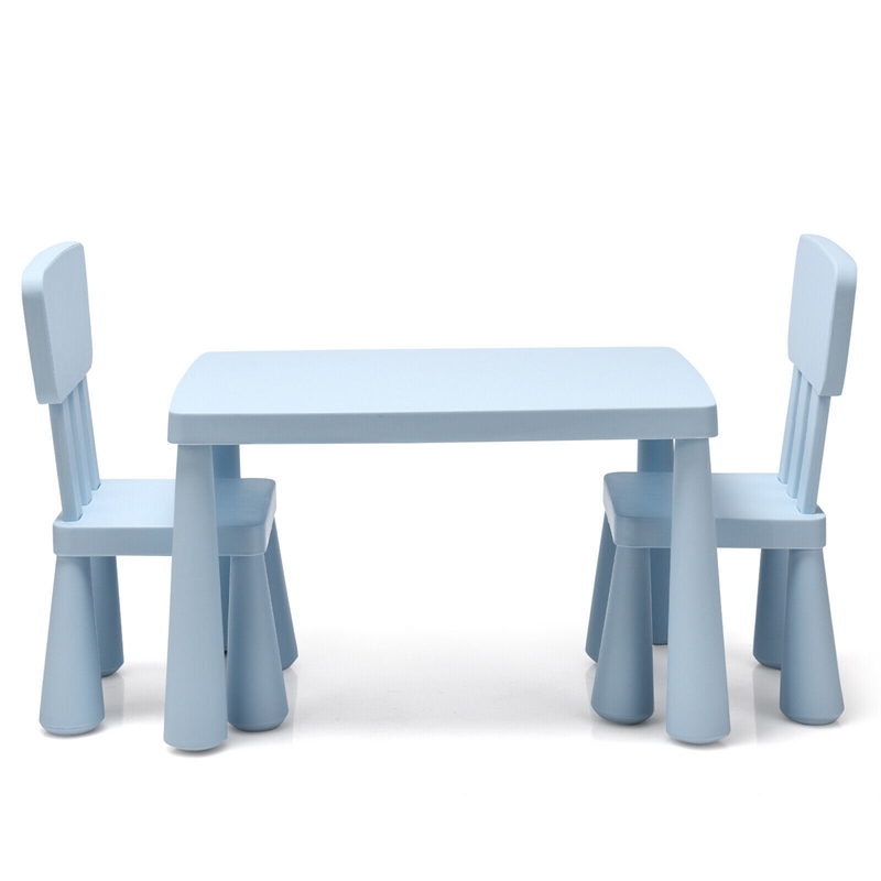 Kids Table & 2 Chairs Set Toddler Activity Play Dining Baby Gift Blue