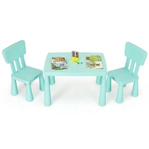 Kids Table & 2 Chairs Set Toddler Activity Play Dining Baby Gift Green