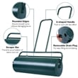13 Gallon Lawn Roller Heavy Duty Steel Push/Pull Sod Roller Green