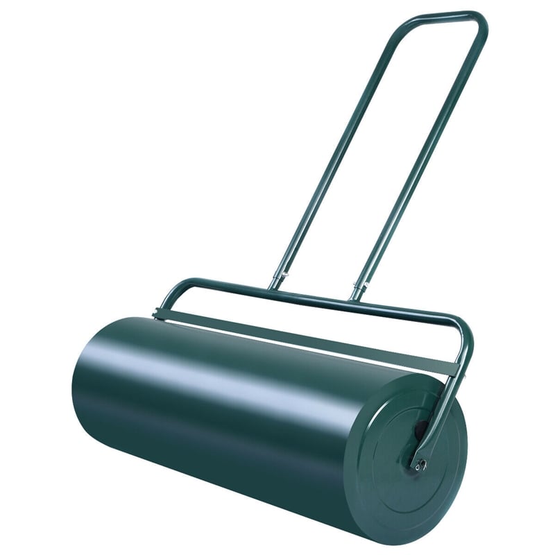 13 Gallon Lawn Roller Heavy Duty Steel Push/Pull Sod Roller Green