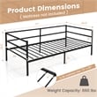 Twin Daybed Sofa Bed Frame Metal Platform Black