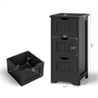 Bathroom Floor Cabinet Freestanding Storage Organizer Black