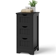 Bathroom Floor Cabinet Freestanding Storage Organizer Black