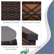 2PCS Patio Rattan Ottoman Seat Foot Rest Furniture Gray