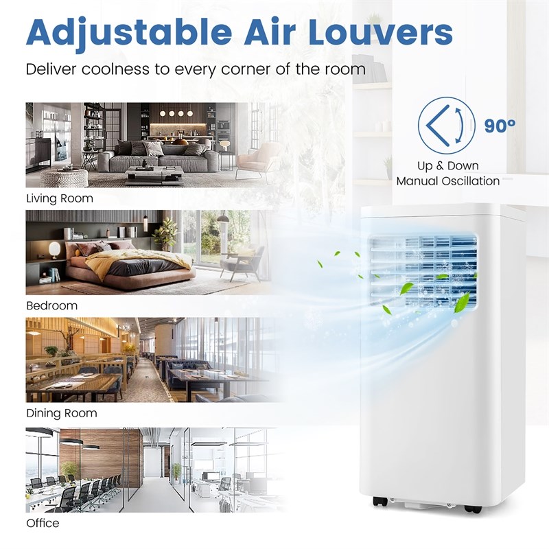 5000 BTU Portable Air Conditioner W/ Cool Dehum Fan White