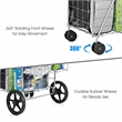 Folding Shopping Cart Jumbo Basket Grocery Laundry Travel Silver