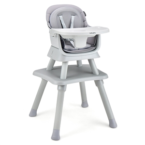 8 in 1 Baby High Chair Convertible Dining Booster Seat Gray