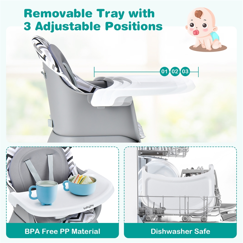 8 in 1 Baby High Chair Convertible Dining Booster Seat Strip