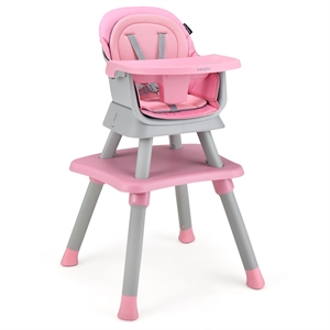 8 in 1 Baby High Chair Convertible Dining Booster Seat Pink