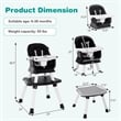 8 in 1 Baby High Chair Convertible Dining Booster Seat Black