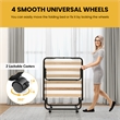 Folding Bed with Foam Mattress Portable Guest White