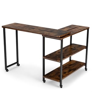 Patented Large 360 Degree Free Rotating Sofa Side Table Brown