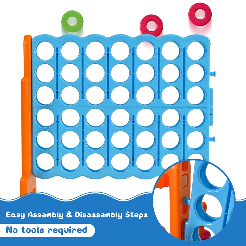 4 in A Row Giant Game Set w/Basketball Hoop for Family Orange