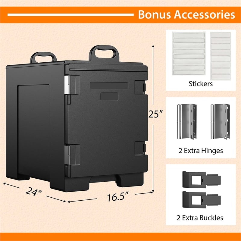 End Loading Insulated Food Pan Carrier 5 Food Pan Capacity Black