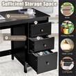 Computer Desk Study Writing Home Office Workstation Black