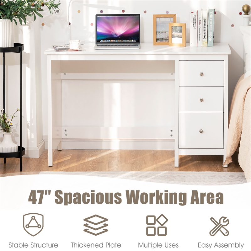 Computer Desk Study Writing Home Office Workstation White