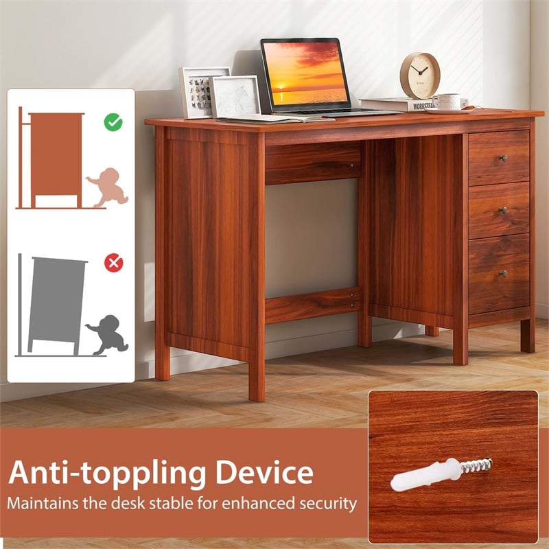 Computer Desk Study Writing Home Office Workstation Brown