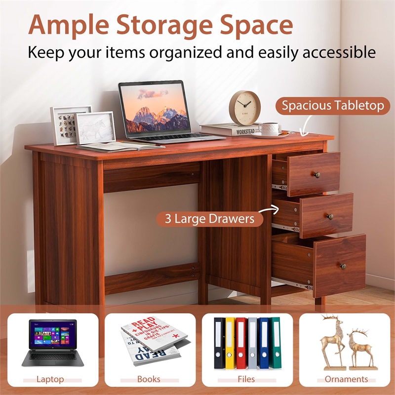 Computer Desk Study Writing Home Office Workstation Brown