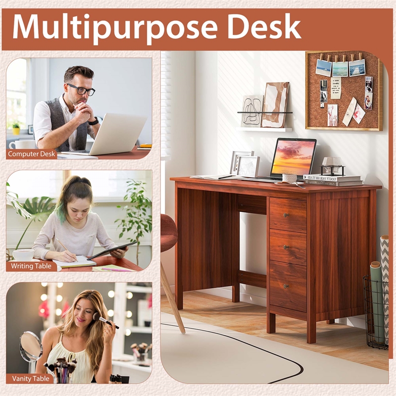 Computer Desk Study Writing Home Office Workstation Brown