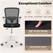 Adjustable Swivel Drafting Chair w/Lumbar Support Black&White
