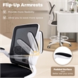 Adjustable Swivel Drafting Chair w/Lumbar Support Black&White