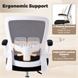 Adjustable Swivel Drafting Chair w/Lumbar Support Black&White