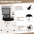 Adjustable Swivel Drafting Chair w/Lumbar Support Black&White