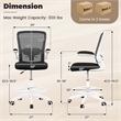 Adjustable Swivel Drafting Chair w/Lumbar Support Black&White
