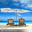 15FT Double Sided Large Patio Market Umbrella Twin Beige