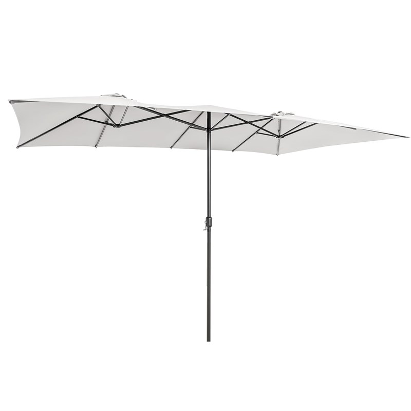 15FT Double Sided Large Patio Market Umbrella Twin Beige