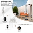 15FT Double Sided Large Patio Market Umbrella Twin Beige
