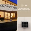 Outdoor 15FT Double-Sided Patio Umbrella w/LED Lights Beige