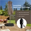 Outdoor 15FT Double-Sided Patio Umbrella w/LED Lights Brown