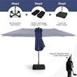 Outdoor 15FT Double-Sided Patio Umbrella w/LED Lights Navy