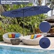 Outdoor 15FT Double-Sided Patio Umbrella w/LED Lights Navy