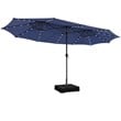 Outdoor 15FT Double-Sided Patio Umbrella w/LED Lights Navy