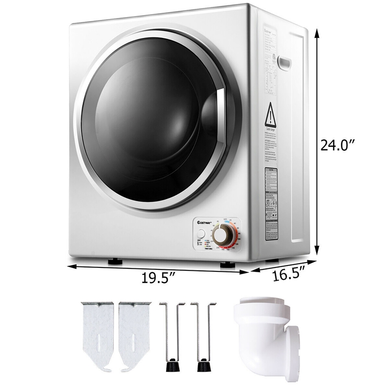 Electric Tumble Cloth Dryer Stainless Steel Wall Mounted White