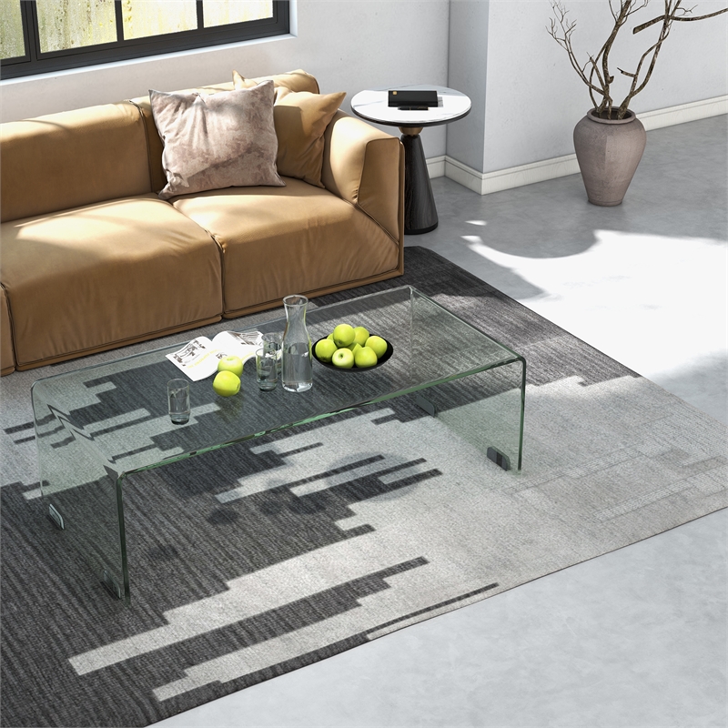 Tempered Glass Coffee Table Living Room Furniture Clear