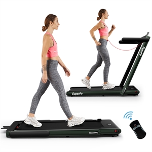 superfit up to 7.5mph 2.25hp single display screen treadmill green