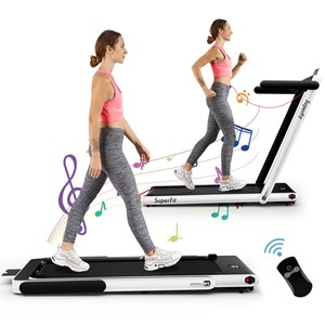 superfit up to 7.5mph 2.25hp single display screen treadmill white