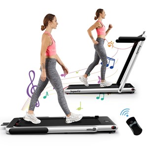 superfit up to 7.5mph 2.25hp single display screen treadmill silver