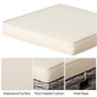 2PCS Patio Rattan Cushioned Ottoman Seat  Foot Rest Beige