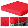 2PCS Patio Rattan Cushioned Ottoman Seat  Foot Rest Red
