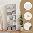 5 Shelf Storage Bookcase Display Cabinet Furniture White