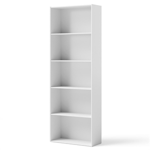 5 Shelf Storage Bookcase Display Cabinet Furniture White