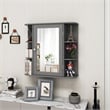 Mount Wall Surface Bathroom Storage Cabinet Mirror Gray